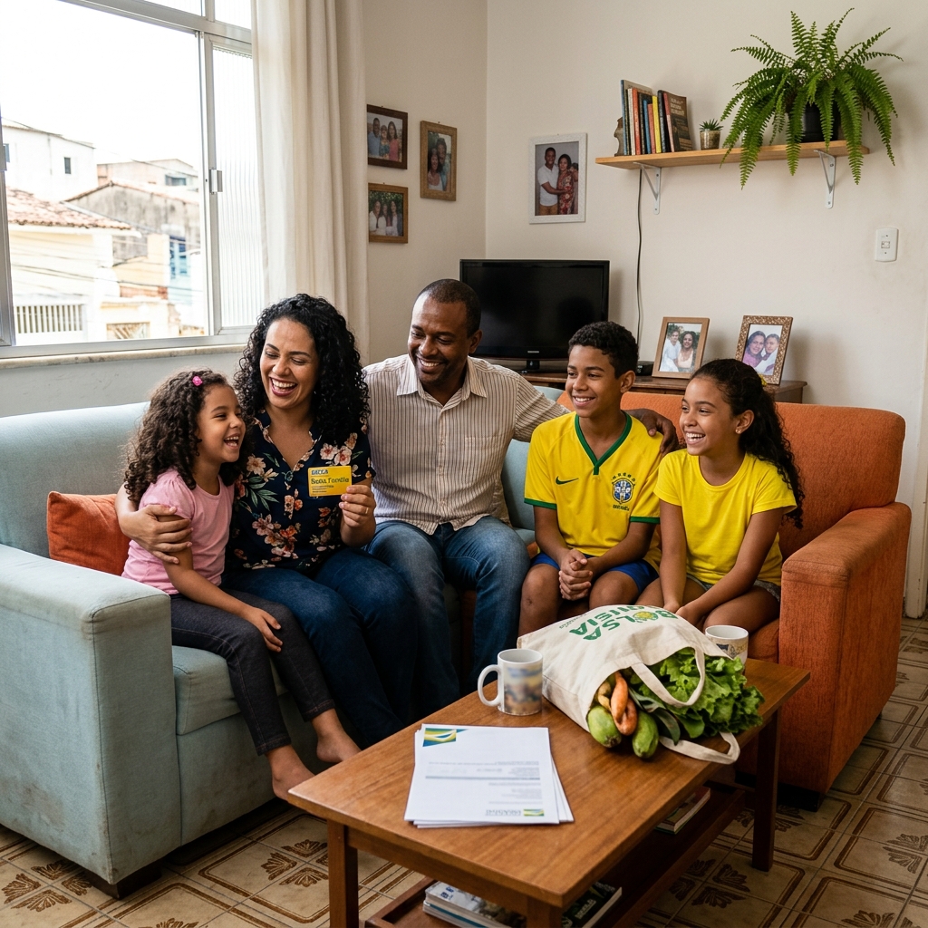 Família feliz - Benefícios Sociais